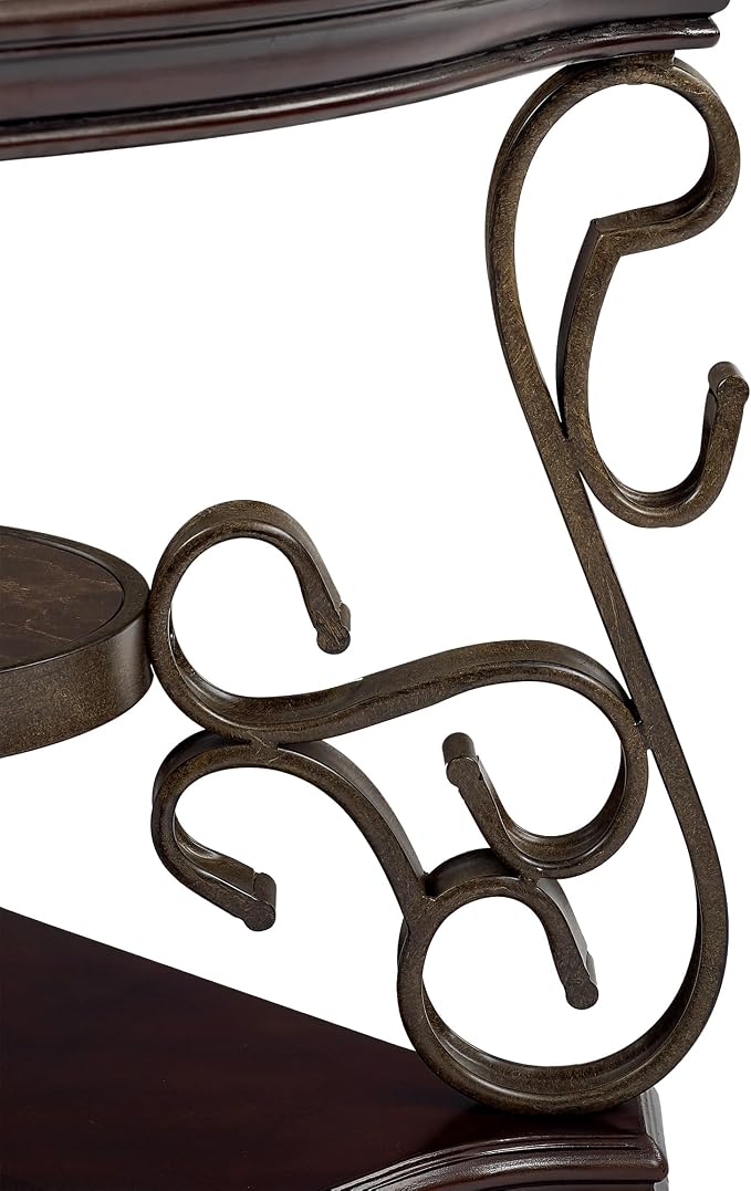 26.3'' Dark Brown Retro Wooden End Coffee Table - Image 5