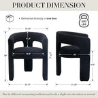 Modern Sherpa Barrel Dining Chair Upholstered Faux Fur Dining Room Chair - Image 2