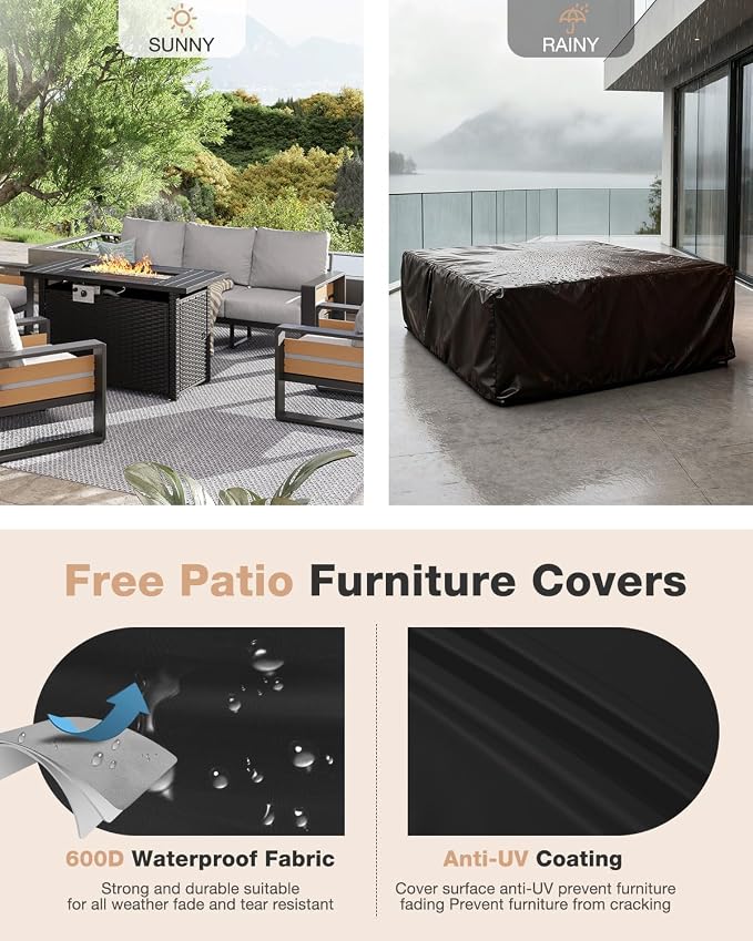 Aoxun Aluminum Patio Furniture Set - Image 8