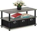 FURINNO Turn-N-Tube Coffee Table, 31.22D x 15.5W x 15.8H in, French Oak by Furinno-FitsYourSpaceFitsYourBudget