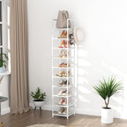 LANTEFUL Tall Narrow Shoe Rack 10-Tier Skinny Shoe Shelf Storage - Image 7