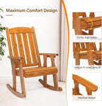 VINGLI Outdoor Rocking Chair, Heavy Duty 600 LBS Wooden Rocking Bench - Image 5