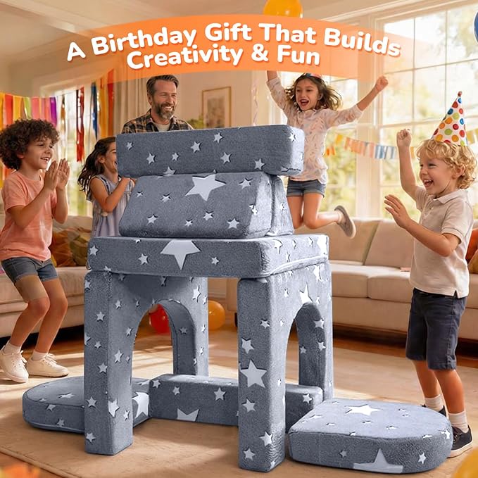 MeMoreCool Modular Kids Sofa, 10-Piece Foam Sectional Couch - Image 4