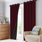 SimpleHome Wine red 100% Blackout Curtains Room Darkening Living Room 84L | - Image 8
