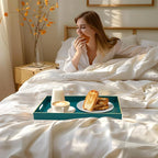 MAONAME Teal Serving Tray with Handles, Modern Decorative Tray - Image 6