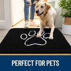 OLANLY Dog Door Mat for Muddy Paws 47x24, Paw Print Design Chenille Mud Mat | - Image 6