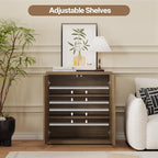 Fluted Sideboard Cabinet with Storage, Mid Century Modern Accent Cabinet - Image 3