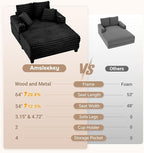 Amsleekey 64" Chaise Lounge Chair Indoor, Oversized Sleeper Chair - Image 3