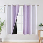 Lilac and Greyish White Ombre Blackout Curtains - Image 2