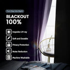SimpleHome Lilac 100% Blackout Curtains Room Darkening Living Room 63 Inch | - Image 3