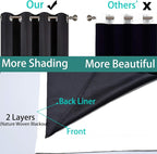 Yakamok Pure White 100% Blackout Curtains 84 Inches Long 70" Wide 2 Panel | - Image 5