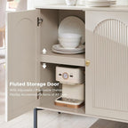 IFBUY Modern Sideboard Buffet Cabinet, 92.63" W Fluted Arched Buffet Cabinet - Image 5
