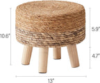 Cpintltr Ottoman Outdoor Sea Grass Stool Poufs Hand Woven Round Foot Stool - Image 3