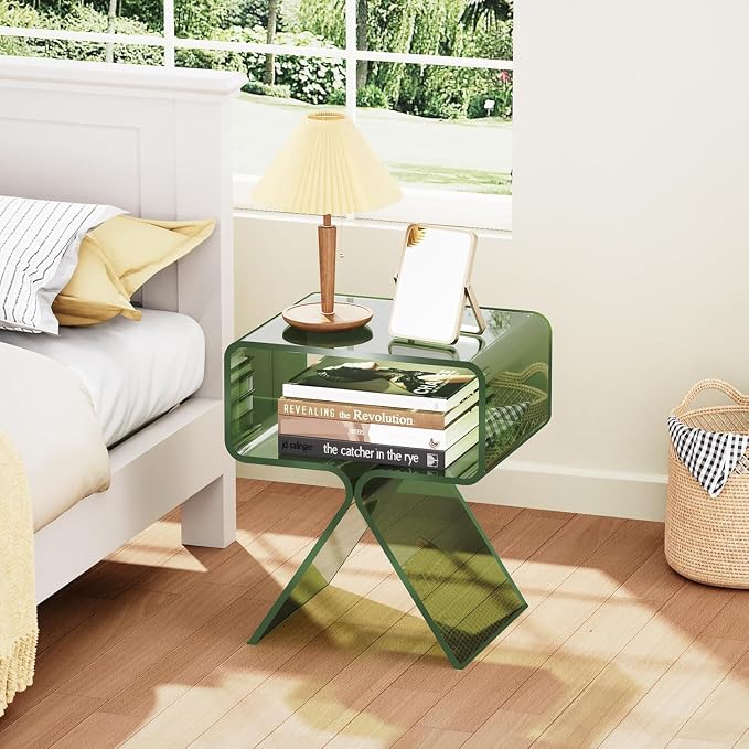 Acrylic Nightstand Side Table Modern Design Clear Home Decor Display End Table - Image 2