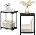 Furinno SIMPLISTIC Side Table Set of 2, 2-Tier Modern Metal Frame End Table by Furinno-FitsYourSpaceFitsYourBudget