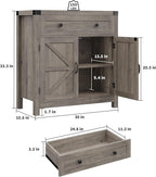 HOSTACK Coffee Bar Cabinet, Kitchen Storage Cabinet, Modern Farmhouse Buffet - Image 3