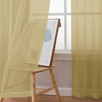 Simplebrand Gold Sheer Curtains, 2 Panels Set - Image 3