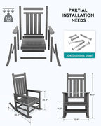 SERWALL Oversized Rocking Chair, Outdoor Rocking Chair - Image 2
