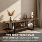 Tiita Bamboo TV Stand with Storage - Image 4