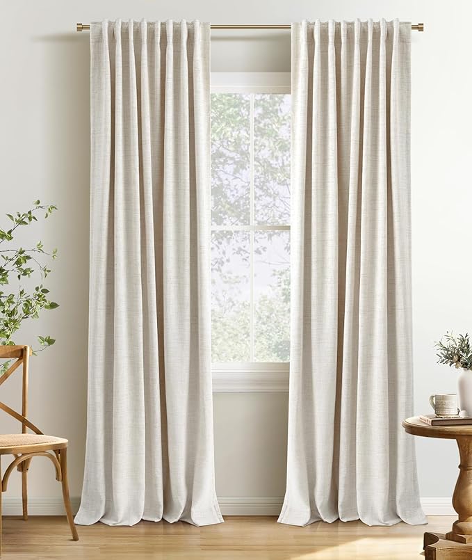 INOVADAY 100% Blackout Curtains 90 Inches Length 2 Panels Set, Back Tab/Rod by INOVADAY