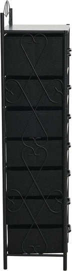 Household Essentials Black Oak & Iron Eight-Drawer Tower - Image 5