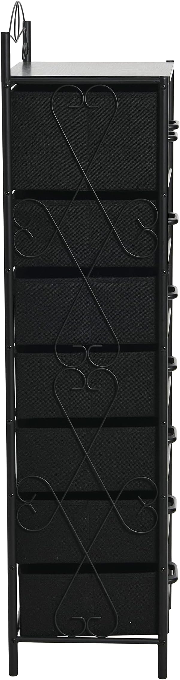 Household Essentials Black Oak & Iron Eight-Drawer Tower - Image 5
