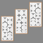 IARTTOP White Abstract Wood Wall Art Framed 8x16 Inch Set of 3 Modern by IARTTOP