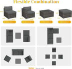 May in Color 5 Piece Outdoor Patio Sectional Furniture Set, Weather Resistant - Image 5