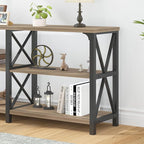 LVB Wood Console Table, Long Metal Entryway Table Behind Couch, Large Narrow 3 - Image 5