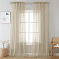 Taupe Sheer Curtains 96 Inches Long 2 Panels by OVZME
