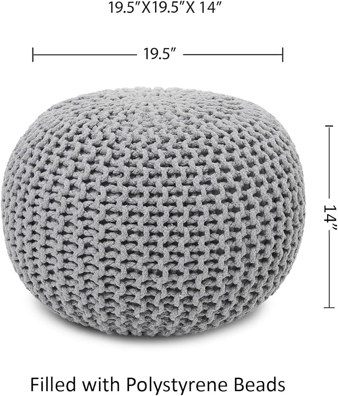 REDEARTH · Round Boho Pouf Ottoman - Image 3