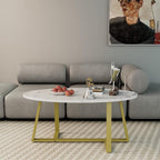 Wolawu Coffee Table White Faux Marble Coffee Table - Image 8