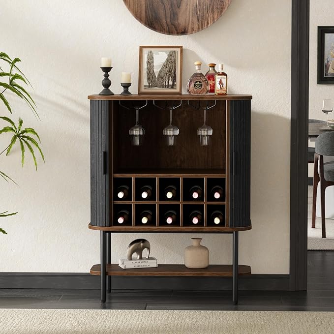 FiveWillowise Black Coffee Bar Cabinet by FiveWillowise