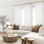Topfinel White Boho Linen Sheer Curtains 72 Inch Length Small Window - Image 6