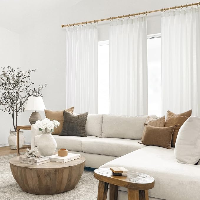 Topfinel 102 Inches Long Pinch Pleated Semi Sheer Curtains - Image 7