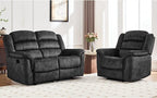 EBELLO 2 Pieces Reclining Loveseat Couch Furniture Set, Soft Fabric Manual by EBELLO
