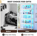 Display Cabinet with Acrylic Glass Doors 67.7'' Tall Curio Cabinet - Image 6