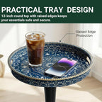 Gesodant Boho Chic Round Side Table, Stable Hourglass Pedestal Base, Unique - Image 6