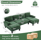 Karl home 111" Sectional Sofa U-Shaped 4-Seat Couch - Image 2