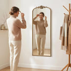 Besdomus Vintage Mirror Full Length: 21x56 French Gold Arched Full Body Mirror - Image 2