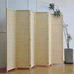 Furnnylane 6 Panel Bamboo Room Divider – 5.6 ft Tall Folding Privacy Screen - Image 5
