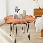 27.5 Inch Live Edge Side Table, Wood Freeform Small End Table - Image 6