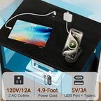 LOAKEKEL LED Night Stand with Charging Station, Small Bedside Table with USB - Image 4