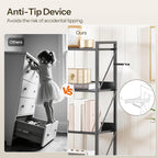 HOOBRO Bookshelf, 5-Tier Industrial Bookcase, Book Shelf Storage Organizer - Image 7