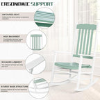 Outvita Outdoor Rocking Chair, Solid Wood High Back Rocker, All Weather Lounge - Image 3