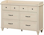 WAMPAT 6 Drawers Dresser for Bedroom, Elegant Wooden Chest of Drawers Kids - Image 9