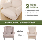 HAOYONG Jacquard Wingback Chair Cover Thickening Armchair Covers 2 Pieces - Image 6