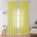 Lemon Sheer Curtains for Bedroom Living Room 96 Inches Long 2 Panels Set by OWENIE