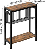 Small Side Table for Small Space, 3-Tier Narrow End Table - Image 3