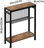 Small Side Table Set of 2 for Small Space, 3-Tier Narrow End Table - Image 3